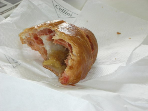 Croissant with Strawberry Filling and a Light Sugar Glaze